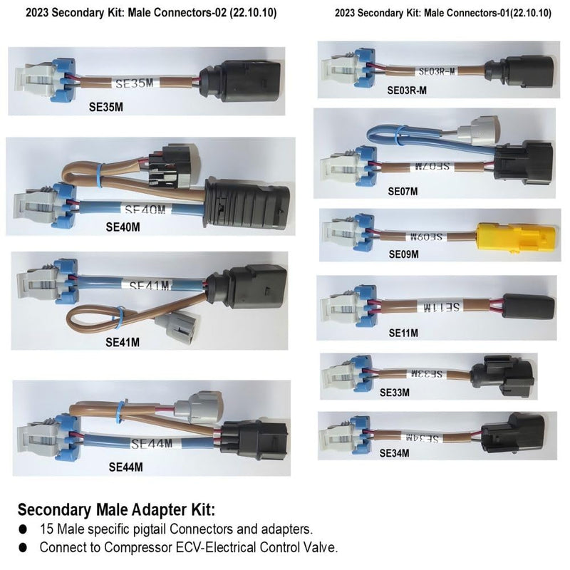 ECCS06-Kit2, Secondary Kit, Adapter Kit, Additional Pigtail Kit, only fit on & for ECCS06-Held Tester for Automotive Electronically Controlled Variable Displacement Compressor System Tester.