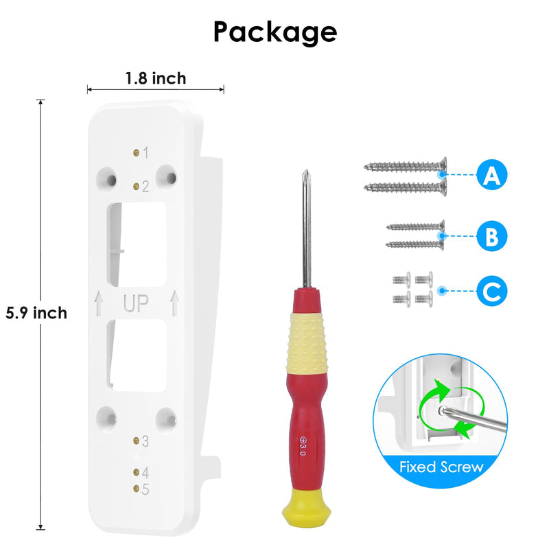Vinyl Siding Mount for Tapo Doorbell Camera D210/D225, Adjustable Angle Doorbell Wedge Corner Mounting Bracket Kit, Doorbell Camera Mount Solve Siding Tilt Problem (4" Standard Vinyl Siding Only)