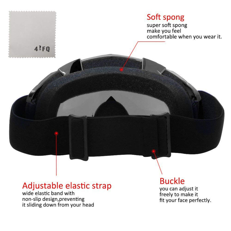 Motorcycle Goggles Dirt Bike Goggles Windproof ATV Dustproof Racing GogglesScratch Resistant Ski Goggles Protective Safety Glasses PU Resin (Black frame+Color lens) Marble Black Frame+color Lens