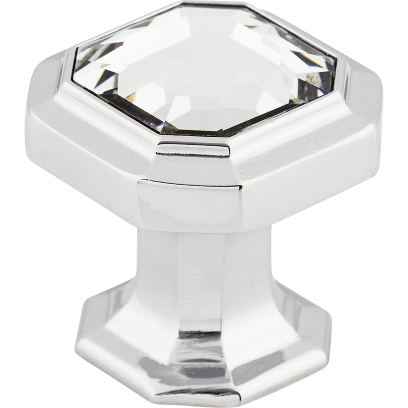 Top Knobs Crystal Emerald 1 1/8" Length Square Knob Polished Chrome Silver