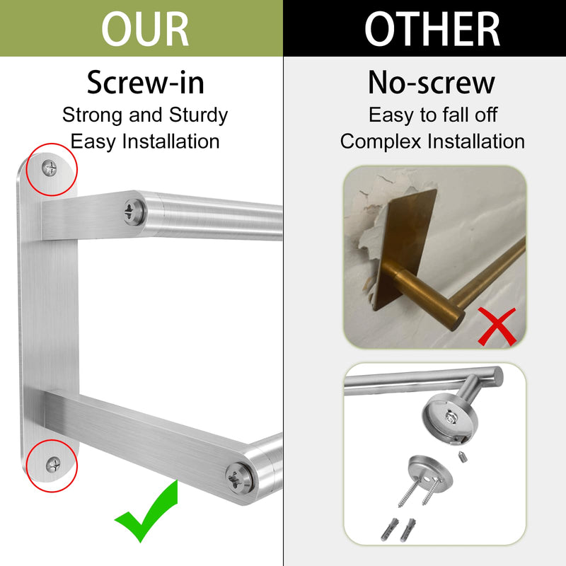 Towel Rack for Bathroom, Double Towel Bar 24Inch, Stainless Steel Bathroom Towel Holder, Double Towel Hanger Wall Mounted Towel Rod, Bathroom Towel Rack(Brushed Nickel) Brushed Nickel 24 Inch