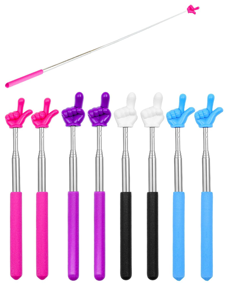 8 PCS Telescopic Pointer Finger Stick, Teacher Pointer Stick for Classroom, Retractable Mini Hand Pointer for Reading Aid & School Presentations