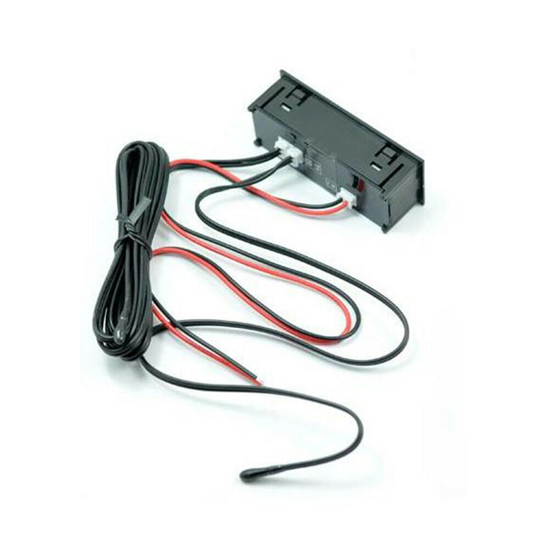 Car Temperature Clock, Car Clock 12V 3 in 1 Thermometers, Voltmeter Gauge Electronic Clock LED Digital Display LCD Screen, Red Light
