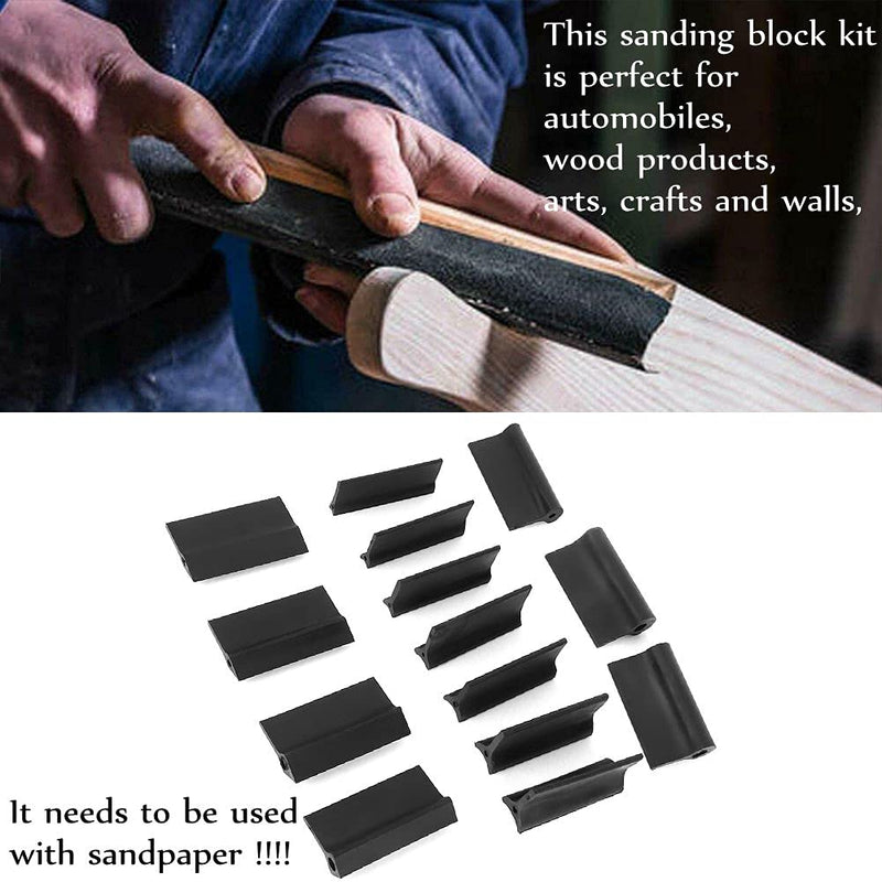143 14PCS Contour Sanding Pads Dura Block Sanding Blocks Sanding Blocks, Sanding Block Rubber Sandpaper Mat Flexible Contour Polishing Pad Woodworking Tools