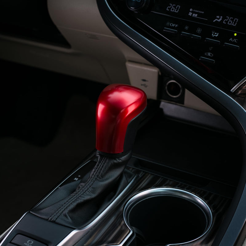 CKE Compatible with Toyota Camry 2025 2024 2023 2022 2021 2020 2019 2018 for Corolla Cross Avalon Accessories Car Gear Shift Knob Cover Trim Protector Cap -Red Red