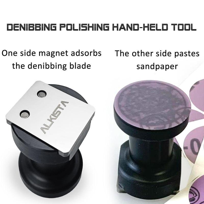 2-in-One Paint Remover Tool, Tungsten Denibbing Tool, Paint Stripper, Carbide Scraper, for Removing Dust, Paint and Stains, Come with 4 Sheets of Sand APER