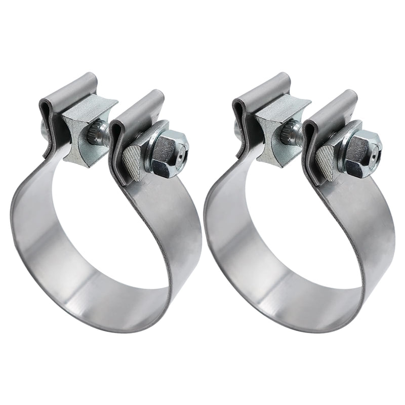 5 inch Exhaust Clamp Narrow Band Muffler Clamp Stainless Steel for Exhaust Pipe and System Repair (2 Pack) 5"