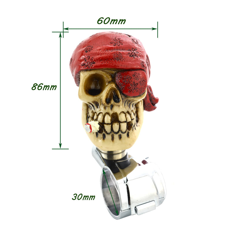 Lunsom Steer Control Turning Knob, Skull Steering Wheel Spinner Aid Helper Knob Driving Assist Grip Knob Power Handle Spinner Fit Vehicle (red) red