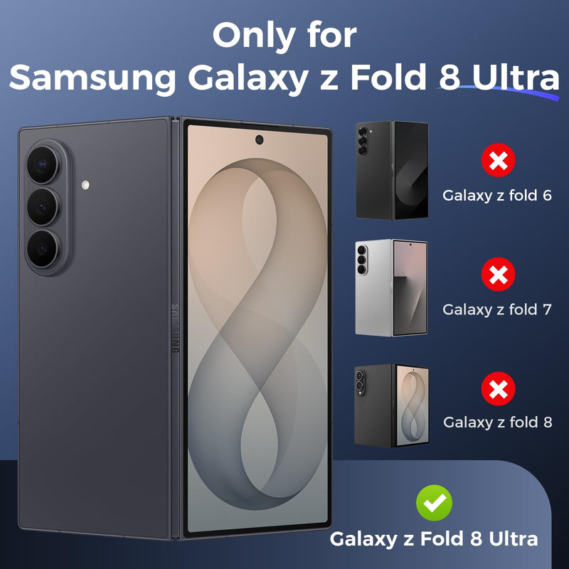Ruky for Z Fold 8 Ultra Case with Built-in Privacy Screen Protector, Black | Support Wireless Charging, with Hidden Foldable Kickstand, Shockproof Phone Case for Samsung Galaxy Z Fold 8 Ultra, Black