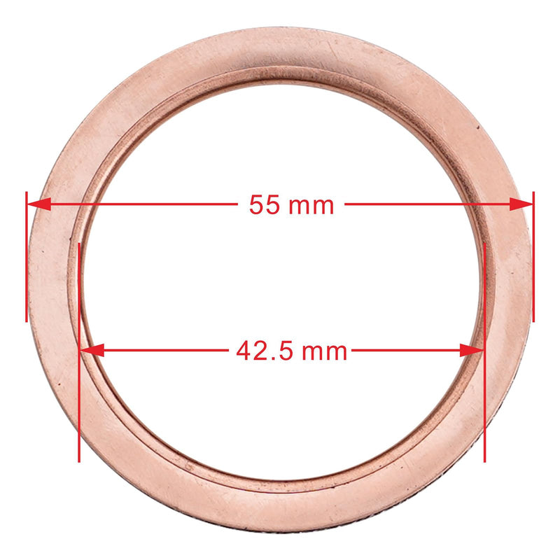 Motorcycle Exhaust Pipe Gasket 2 Pieces Compatible with XV1900 06-16 XV1700 05-06 XV1600 Road Star 99-07 XVS1100 XV1100 Virago 99-11 XVS1300 07-18 XVS95 Bolt V Star 950 XVS95 09-17(55 * 42.5 * 3.5) 55*42.5*3.5