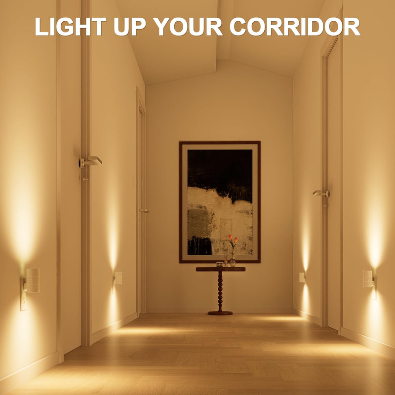 NIORSUN Night Lights Plug into Wall, Dimmable with 3 Color Modes & Auto On/Off Sensor, Ultra-Slim Nightlight for Hallway, Bathroom, Bedroom, Nursery, Kitchen (10 Pack, White) 10 Pack