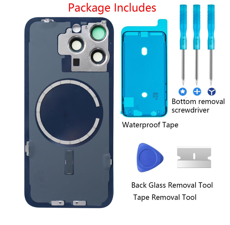 15 Pro Max Back Glass Replacement for iPhone 15 Pro Max Rear Back Cover Glass Waterproof and Camera Lens+Professional Repair Tool Kit (Natural Titanium, iPhone 15 Pro Max) Natural Titanium