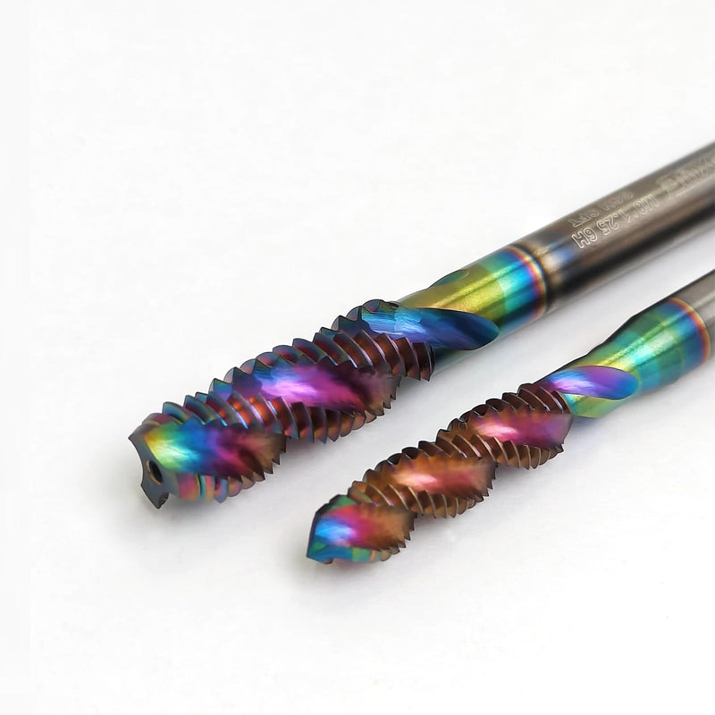 Tools DLC Coating Spiral Flute Taps High Speed Steel (HSS) 3 Flutes Machine Screw Tap Set Metric M2 M2.5 M3 M4 M5 M6 M8 M10 M12 Thread Tapping Tool 9cps M2 M2.5 M3 M4 M5 M6 M8 M10 M12 Set 9PC