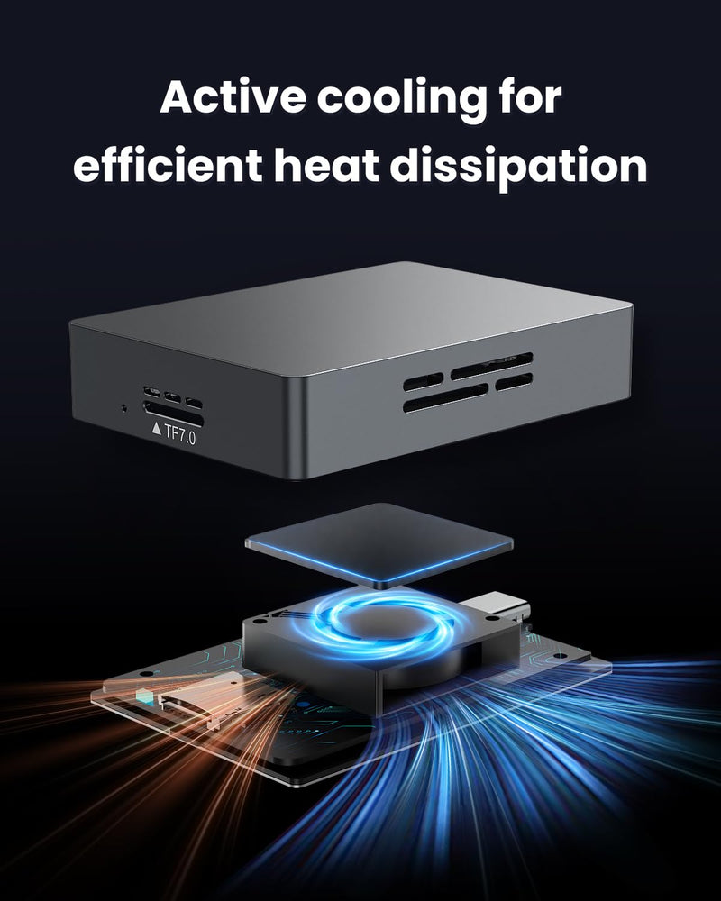 microSD Express Card Reader, USB-C & USB-A High Speed SD Card Reader for microSD Express, microSDXC, microSDHC, SDXC, SDHC Cards, Laptop Silver