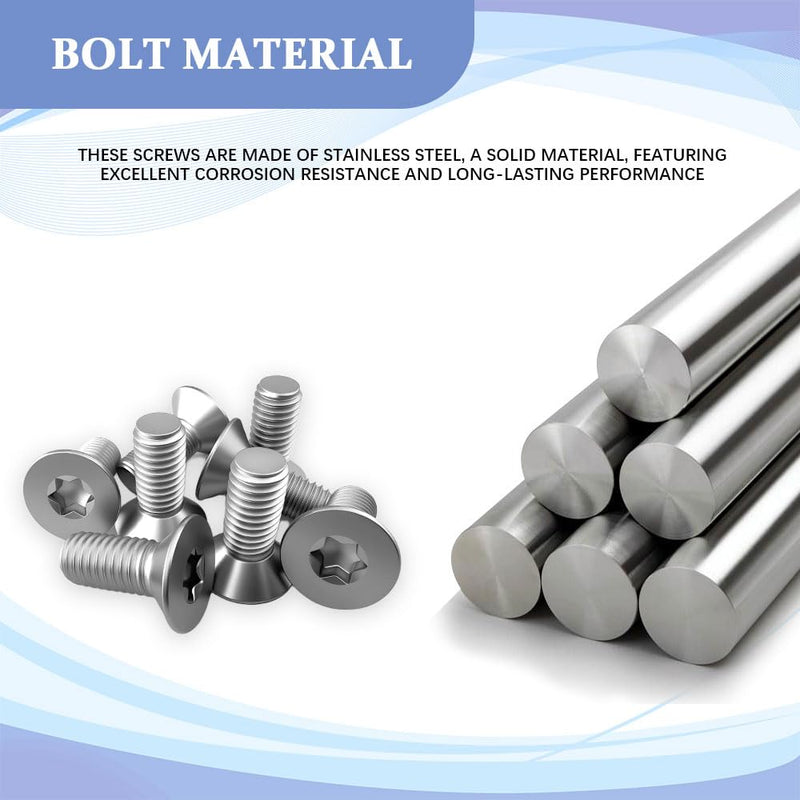 8PCS Brake Disc Rotor Screws, Brake Disc Bolts, Front and Rear Stainless Steel Retaining Screws, Auto Accessories Car Torx Rotor Countersunk Bolts for Buick Chevry GMC, Replace OEM# 11609271