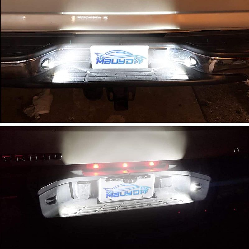 LED License Plate Light Lamp Assembly Chrome Housing Compatible with 1999-2013 Chevy Silverado GMC Sierra Suburban Avalanche Tahoe Yukon 6000K White, Pack of 2 1999-2013 Chrome housing