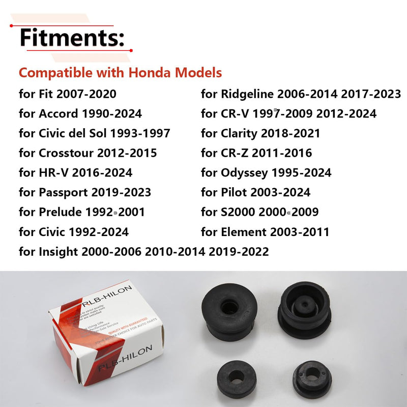 RLB-HILON 4PCS Radiator Support Rubber Cushion Mount Bushings Compatible with Honda Civic CRV HRV Odyssey Element Pilot and More Vehicles