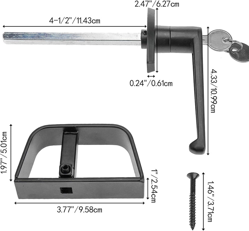 Yaegoo 2 Pack 4-1/2" Stem Shed Door Lock T-Handle Lock Kit, 2 Keys Each Lock Latch, Shed Door T Handle Lock, Storage Barn Shed Door Hardware Lock Set (4.5 Inch) 4.5 Inch