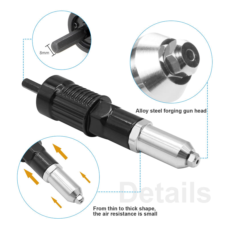 Pop Rivet Gun Tool Rivet Drill Attachment Power Drill Tool Kit Cordless Rivet Gun