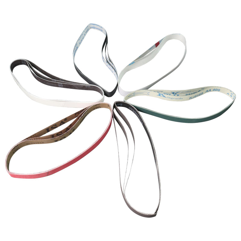 1 x 30 Inch Sanding Belts for Knife Sharpening, 3 Pcs Each of 120 240 400 800 1000 5000 Grit Sander Belts for Knives Metal Polishing,18 Pack MIX