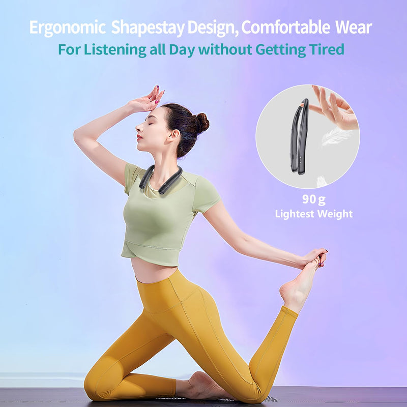 Gardway Neckband Bluetooth Speaker, Wireless Wearable Bluetooth Speaker | 3D Stereo Sound, 12 Hrs Playtime, 78g LightWeight, USB Rechargeable, Portable Neck Speakers for Home, Office and Outdoors