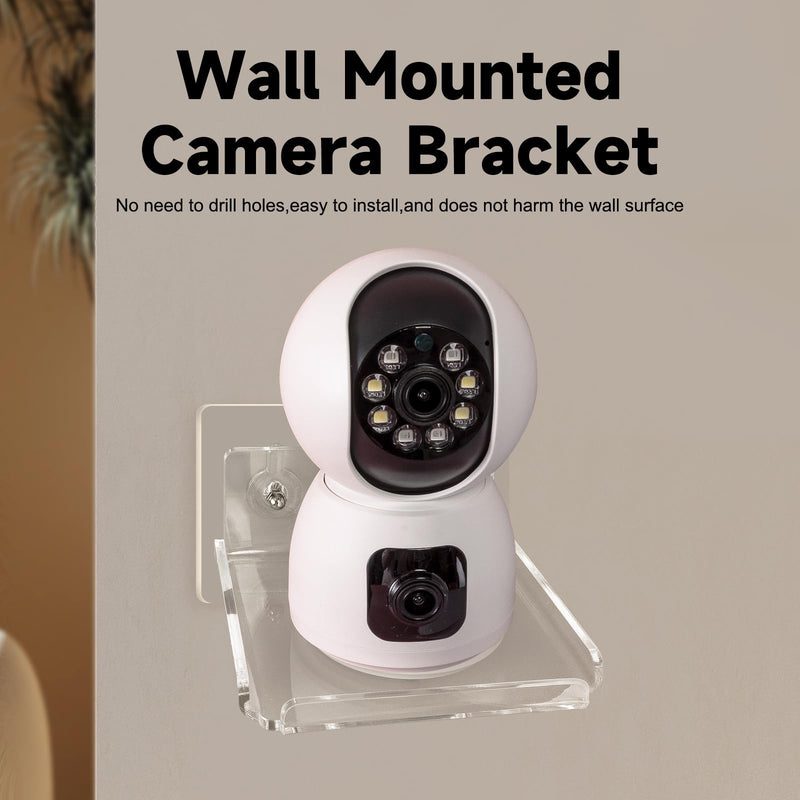 Camera Wall Mount for Indoor Security Camera, Speakers, Baby Monitors ，Universal Adhesive Shelf Easy to Install No drill，with Cable Clamp, Level, with Baffle Protection, Non-Slip.