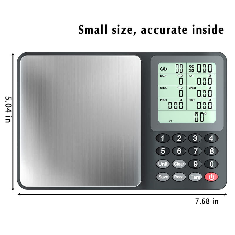 Fuzion Nutrition Food Scale, Digital Food Scale for Weight Loss, Calculating Food Facts, Macro, Calorie, Meal Prep, Portion Control, Stainless Steel 3KG/0.5g