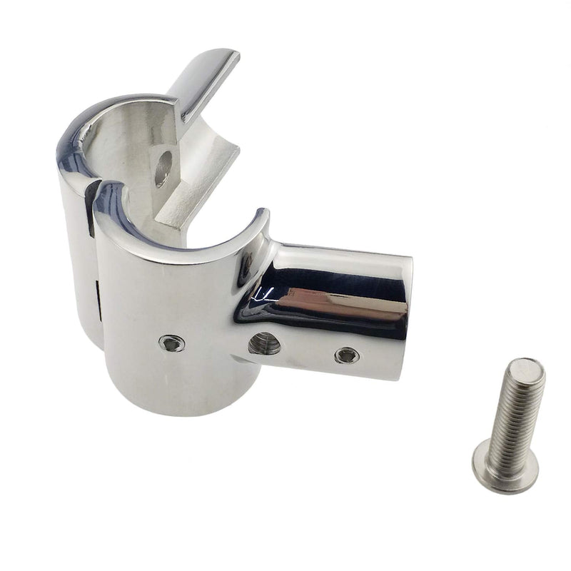 NRC&XRC Heavy Duty 316 SS Polished Boat Hand Rail Fitting- 90 Degree T/Tee Hinged/Split for 7/8" OR 1 INCHTube 7/8"