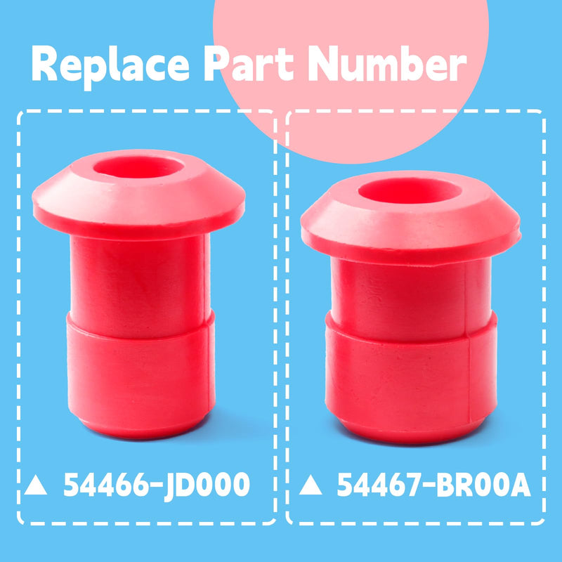 4Pcs 54466-JD000 54467-BR00A Front & Rear Subframe Engine Cradle Bushing Kit Replacement for Nissan for Rogue 2008-2020 Red Replacement Parts