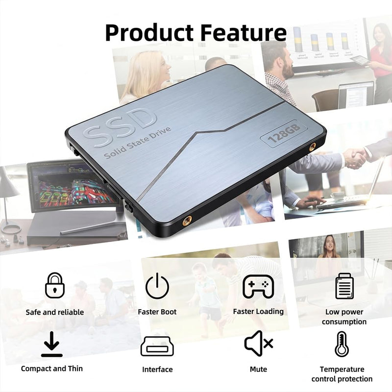 128GB SSD SATA III 2.5 Inch Internal Solid State Drive – Read Speed Up to 550MB/s, Upgrade for Desktop PC, Laptop, Notebook – Faster Boot, App Loading & File Transfer(Style-G)
