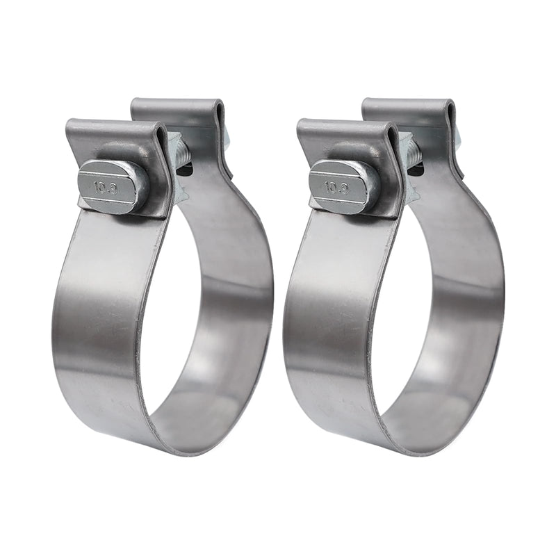 5 inch Exhaust Clamp Narrow Band Muffler Clamp Stainless Steel for Exhaust Pipe and System Repair (2 Pack) 5"