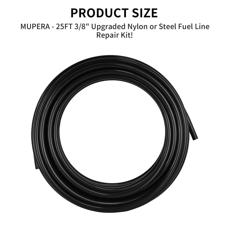 Mupera 3/8" Fuel Line Repair Kit - Premium Nylon Fuel Line Replacement Kit, FLK-38 Automotive Nylon or Steel Fuel Line Tubing Kit for Cars, Trucks, and SUVs AIRKIT-3/8