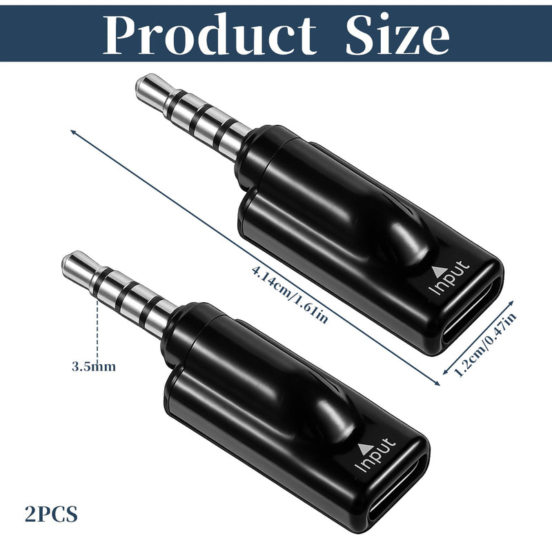 Headphone Jack Adapter, 2PCS TypeC Female to 3.5mm Male Audio Cable Adapter USB C to Aux Audio Dongle Analog Cable Converter Compatible with MP3 CD Players Smartphone Earbuds Laptops Tablets