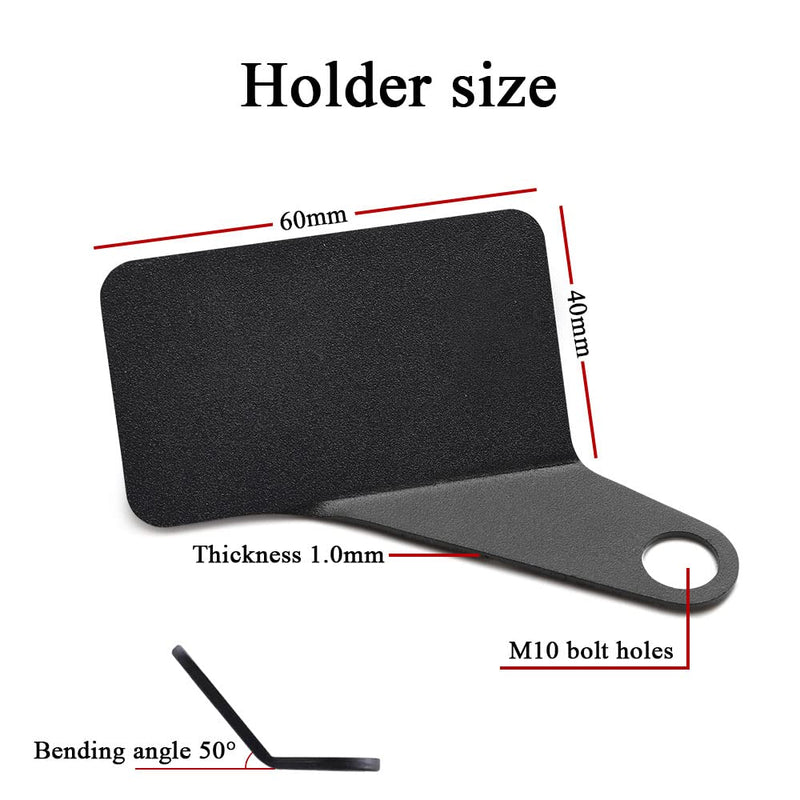 Motorcycle Meter Stand Mirror Hole(M10 Bolt) Water Thermometer Bracket Digital Meter Mounting Bracket (Black, Right Bracket) Black
