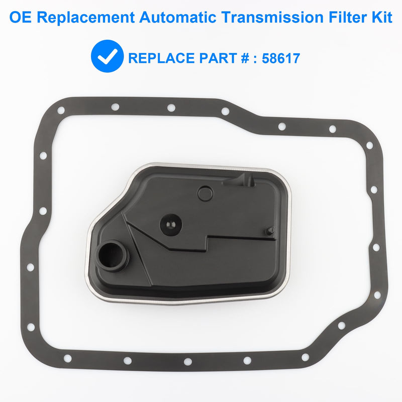Auto Transmission Filter Kit, Replace 58617 Compatible with Ford Mazda 4F27E - 2000-2016 Focus, 2004-20012 Mazda 3, 2006-2010 Mazda 5, 2003-2005 2007 Mazda 6, 1999-2003 Protege, 2002-2003 Protege5