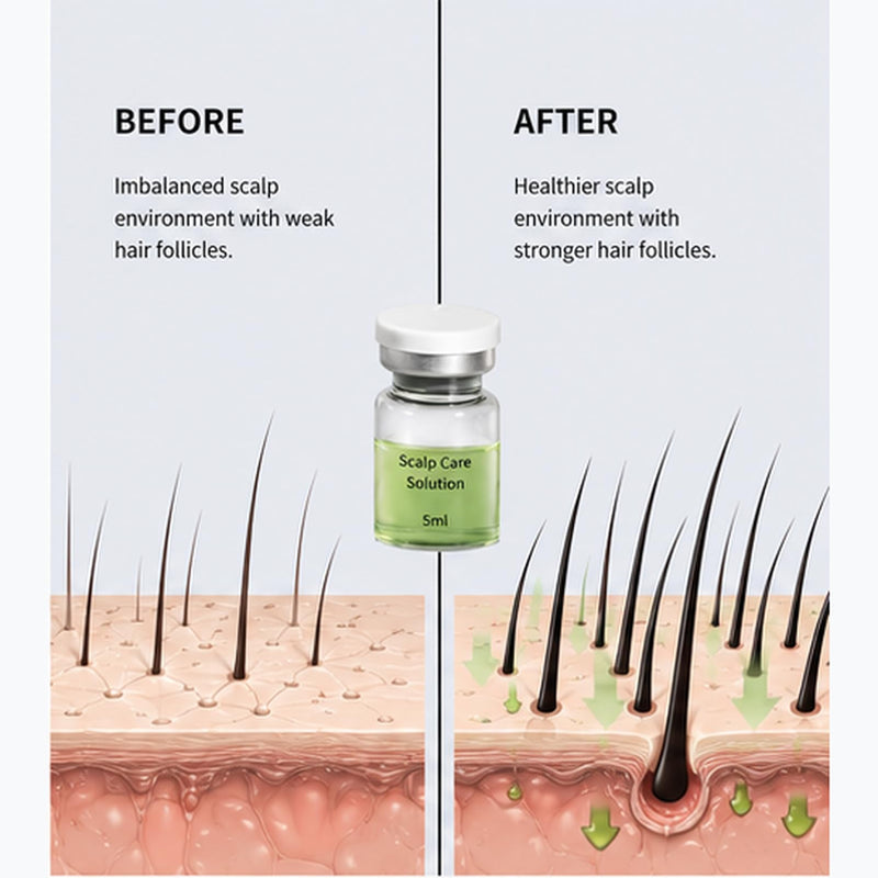 Hair Regrowth System with Micro-Infusion - Hair Density Care Kit | Scalp Serum for Men & Women, Microneedle Hair Roller Set with 2 Rollers & 8 Serums Refills