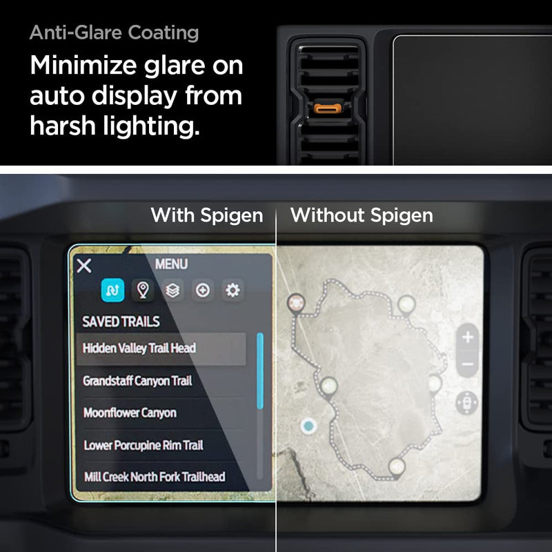Spigen Tempered Glass Screen Protector [GlasTR Slim] designed for Ford Bronco (2021/2022/2023/2024) 12 inch Dashboard Touchscreen - Matte/Anti Finger Print 12"