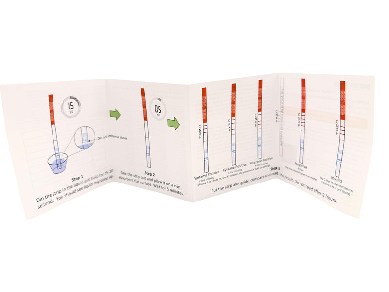 3-in-1 Fentanyl/Xylazine/Nitazene Test Strips for Liquid, Pills & Powder Substances, 5 Count, Made in USA, 10x More Sensitive - for Harm Reduction & Forensic Investigation | Made in USA; 10x More Sensitive; For Liquid, Pills, Powders & Crystals; Harm R...