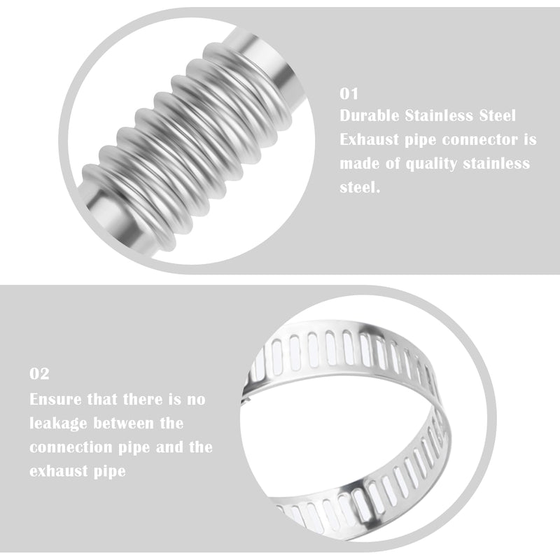 Universal Car Accessories Exhaust Connector Kit - Elbow/Straight Pipe Exhaust Flex Pipe for Diesel Air Heater Straight