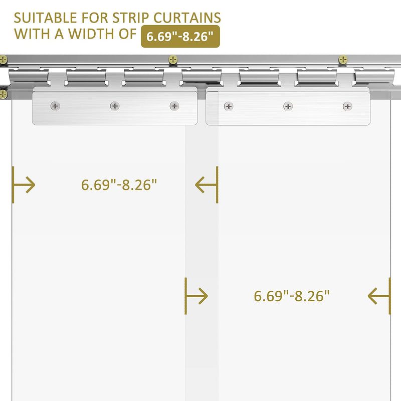 Strip Curtain Hardware - Universal Mount Hanger - Mounting Brackets for Plastic Vinyl Strip Curtain - 35.7 Inch (Two 17.7 Inch Sections)