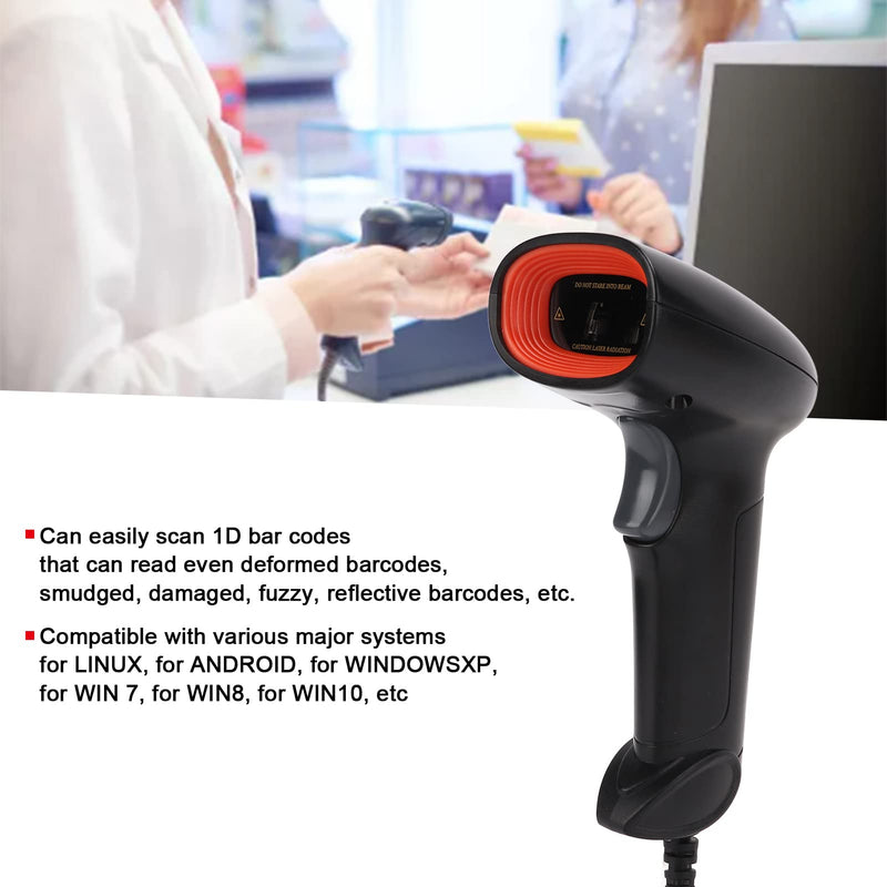 Sonew Handheld Barcode Scanner, 1D Image Bar Code Reader, USB Wired Scanner, for Store Supermarket, Scan Quickly Bussiness Accessory