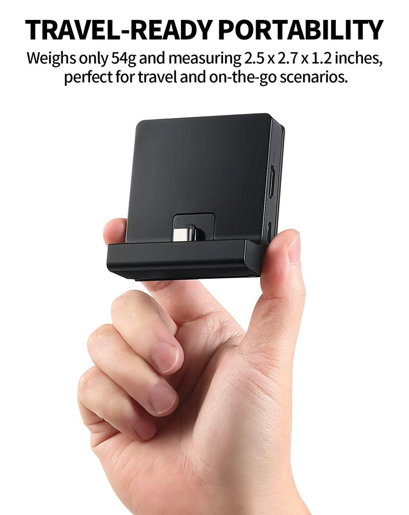 TV Dock Station for Switch 2 and Gen 1, Mini Portable TV Base Docking Station Charging Stand Playstand Replacement Accessories with 4K@120Hz HDMI Adapter for Switch, OLED Dock Only
