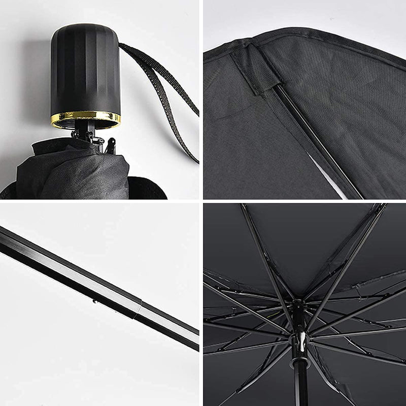 helloleiboo Car Windshield Sun Shade UV Rays and Heat Sun Visor Protector Foldable Reflector Umbrella brella Shield 57 * 31 inches