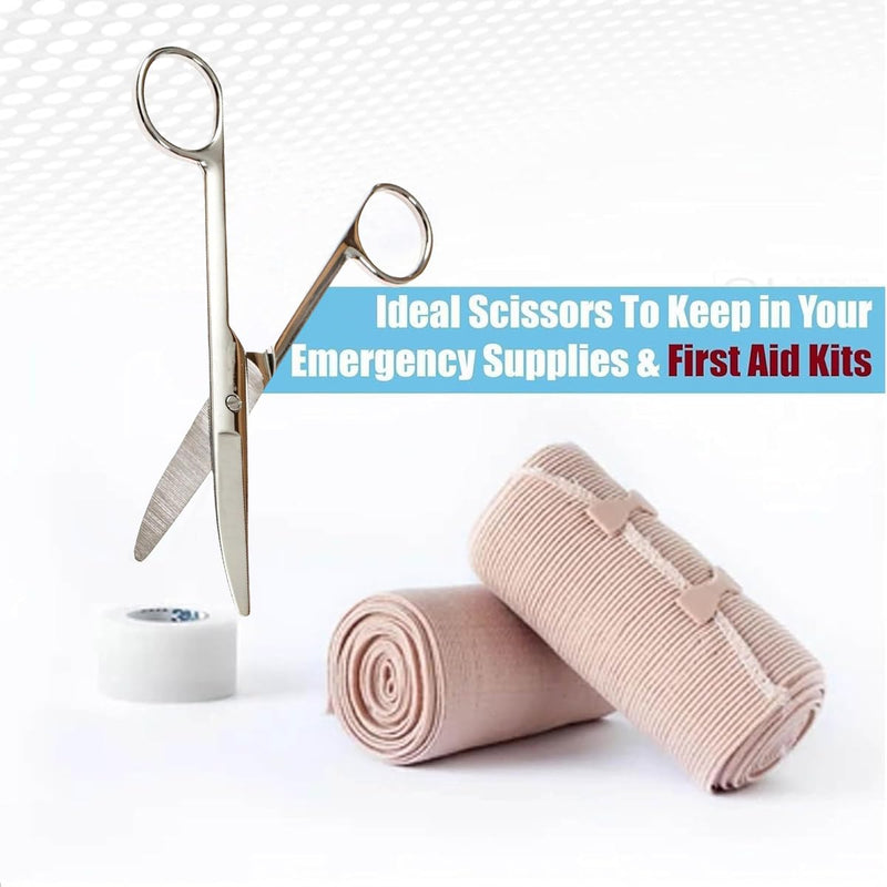 Curved Ostomy Scissors - Premium Stainless Steel Blunt Tip for Stoma Bags | Medical Bandage & First Aid Scissors | Surgical Grade Safety for Nurses, Veterinary Use