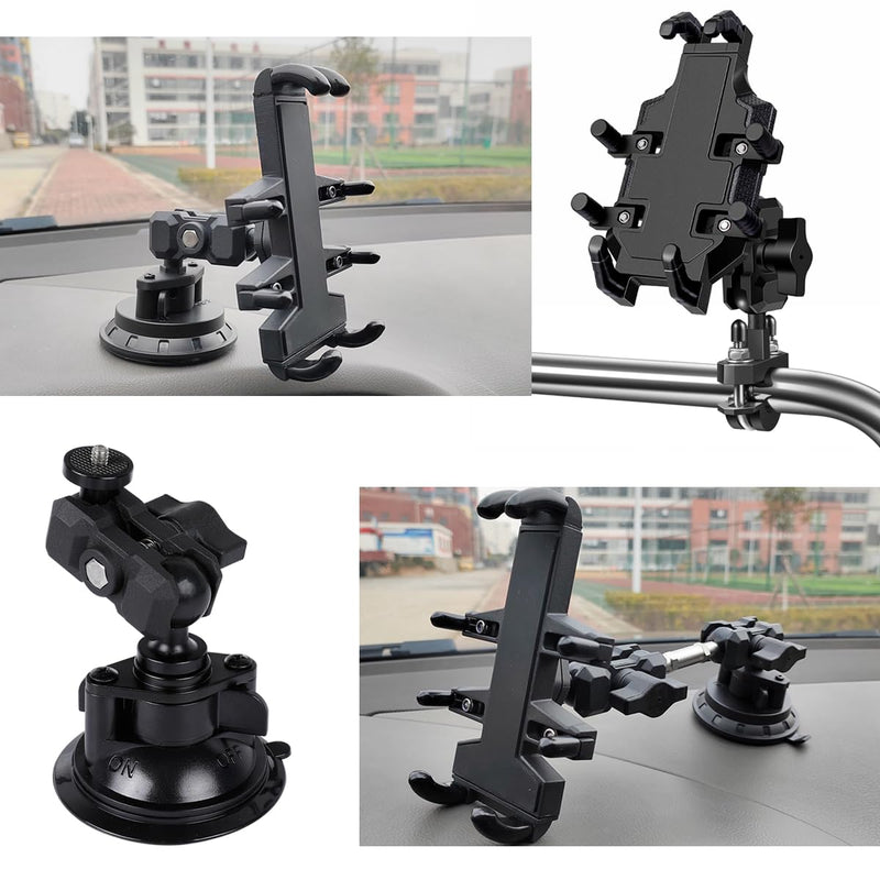 Short Double Socket Arm Compatible with RAM Mounts and Other B Size 1'' Ball Phone Holder (Length 2.4'', Aluminum Alloy Material) 2.4"