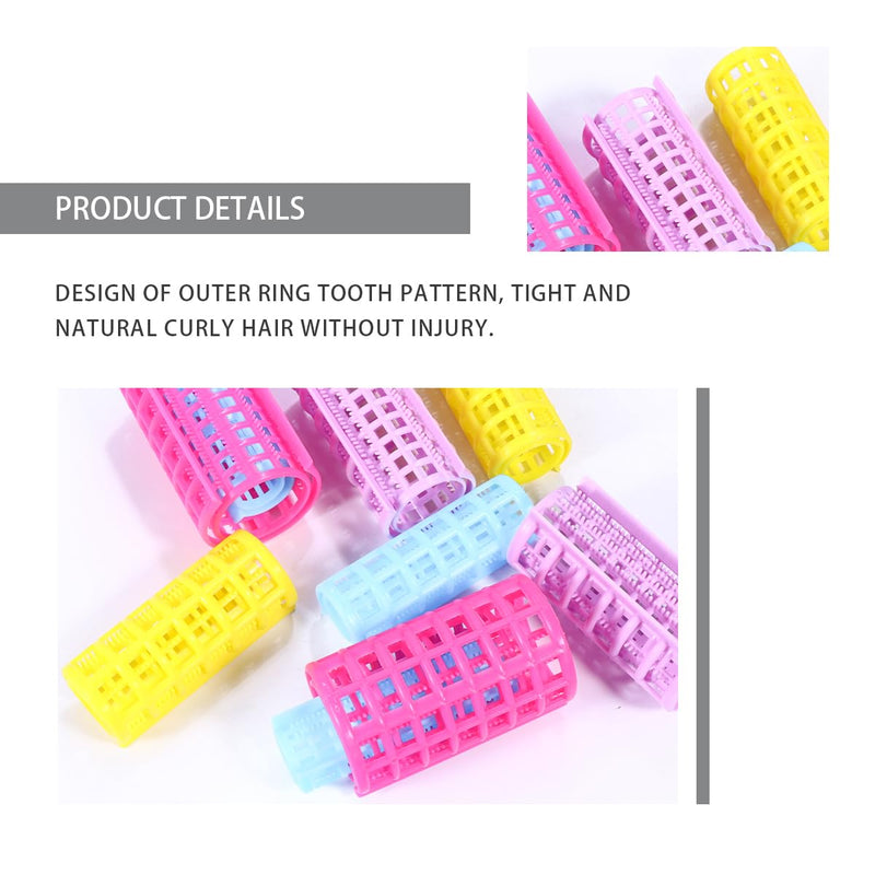  [AUSTRALIA] - Healeved Hair Rollers Plastic Hair Curlers No Heat 20 Pcs Curlers Rollers for Styling Lightweight Self Grip Rollers for Wet Home Salon Use