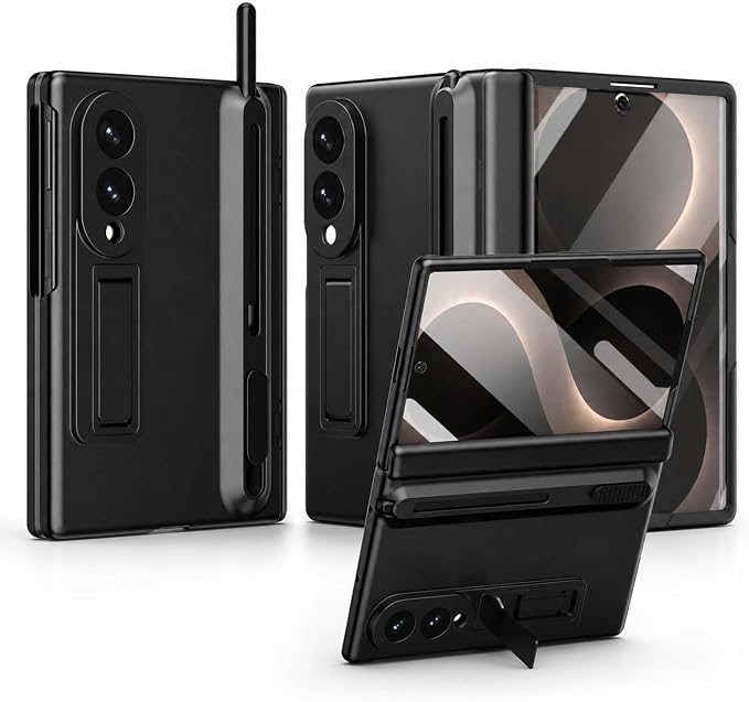 Galaxy Z Fold 8 Wide Case with S Pen Holder & Stylus, Full Body Hinge Case | Galaxy Z Fold 8 & Fold 8 Wide Case with HD Screen Protector, Shockproof Protection Cover, Phone Case mit Hinge & S Pen Stylus Black