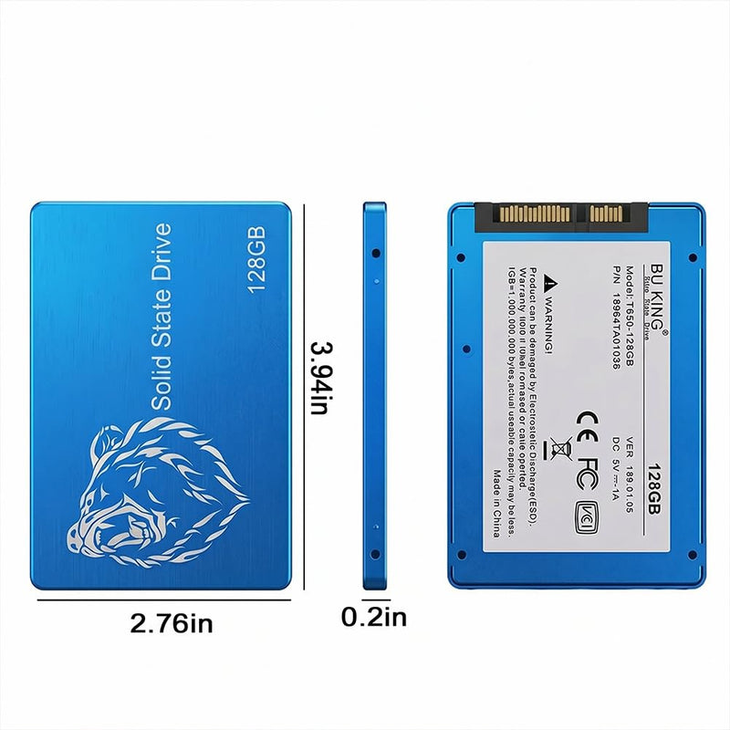 128GB SATA III SSD 2.5" Internal Solid State Drive for Laptop/PC Blue Bear Blue bear head