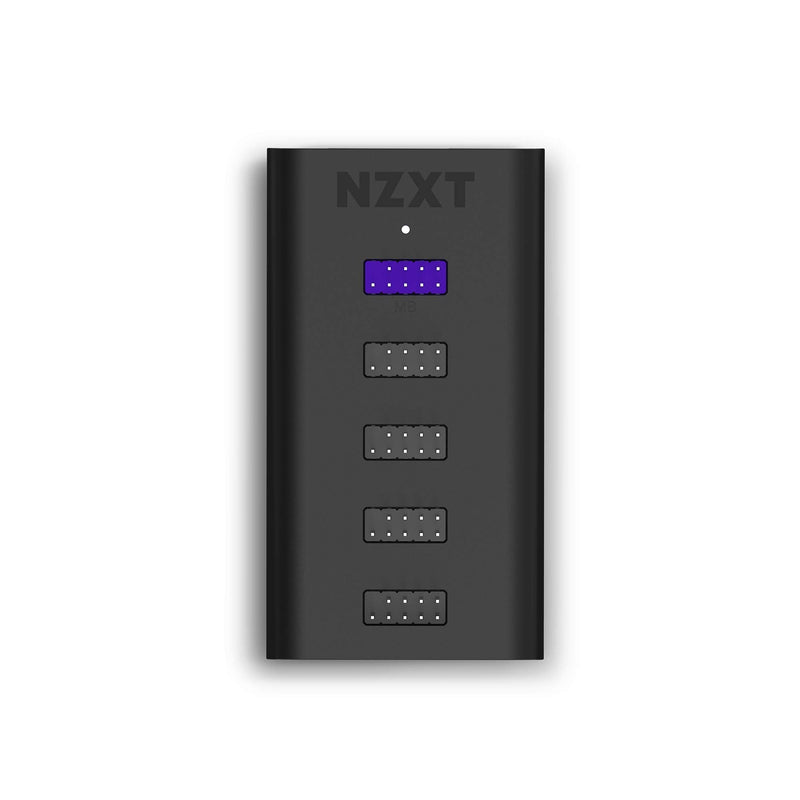 NZXT Internal USB Hub 3 - AC-IUSBH-M3 - 4 Internal USB 2.0 Ports - 3M Dual Lock Tapes - Magnetic Body - Plug and Play