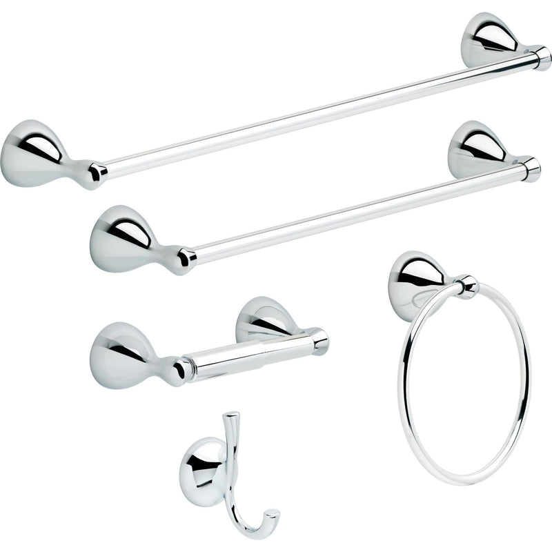 Delta Foundations (1-Pack) Toilet Paper Holder Polished Chrome Tissue Roll Spring-Loaded Rod| Bathroom Decor | Organizers and Storage | Wall Mounted Accessories FNDS50-PC No Size
